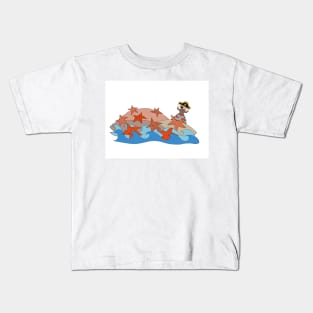 Pete the part-time pirate - starfish Kids T-Shirt